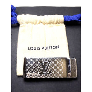 Louis Vuitton Silver Money Clip Dust Bag Champs Elysees Metal LV Logo M65041